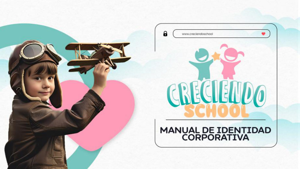 Portada del manual de marca de Creciendo School