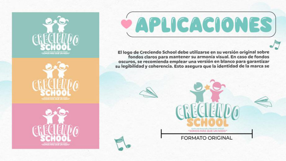 Creciendo School — manual de marca, página 9