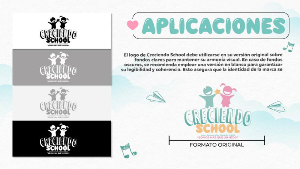 Creciendo School — manual de marca, página 10